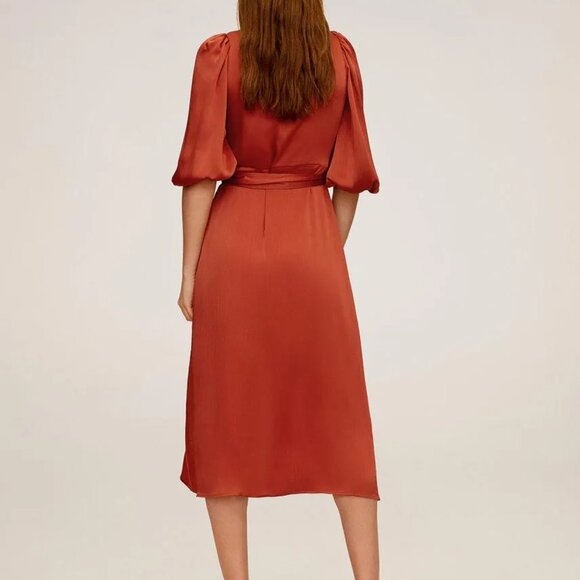 Dress Belted_Long 3/4 Sleeve_NWoT_Mango_Size 6/8/M - Picture 6 of 8